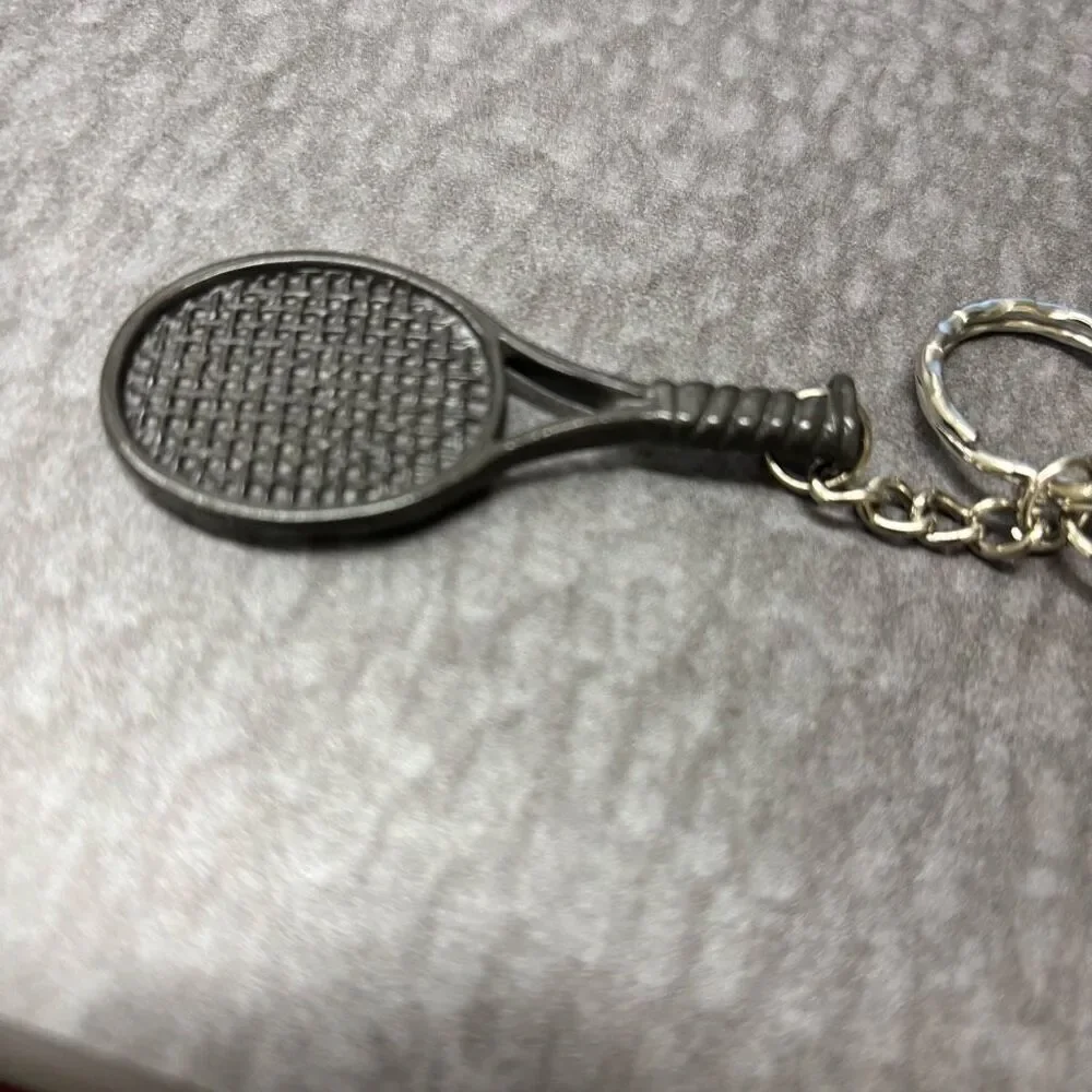 Tennis Racket Metal Keychain *New*